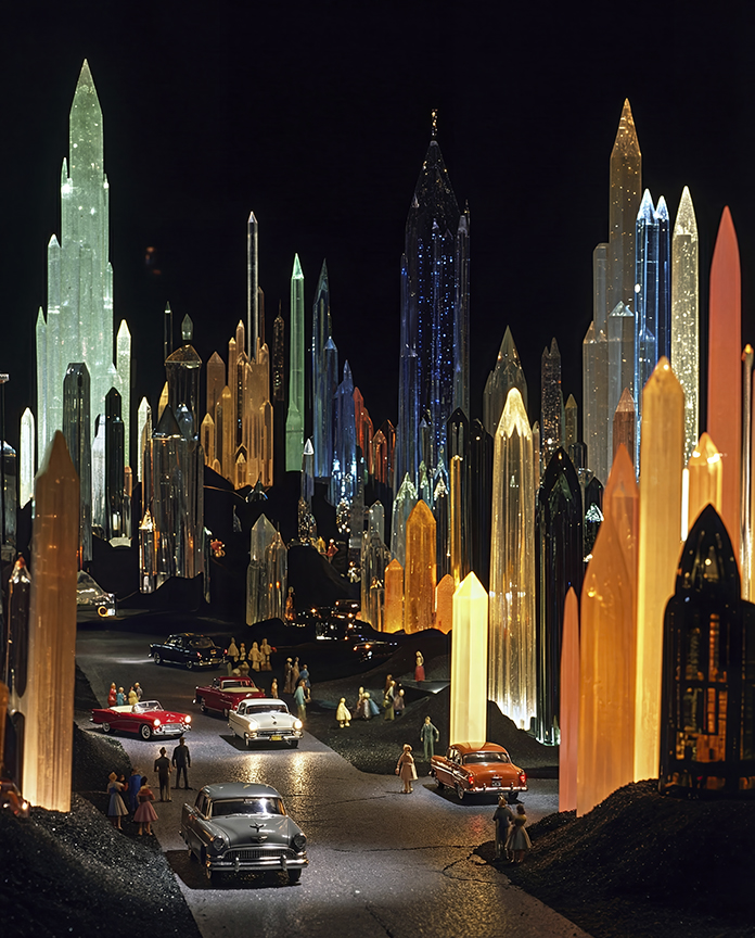 Gem City mixed media series by Neave Bozorgi